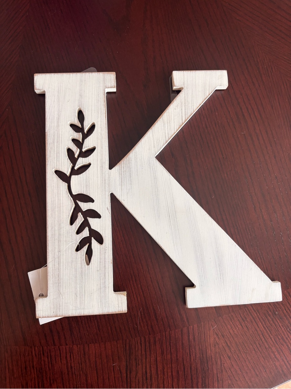 White Distressed Wooden Letter K Wall Decor